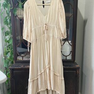 Elegant Cream High Low Dress